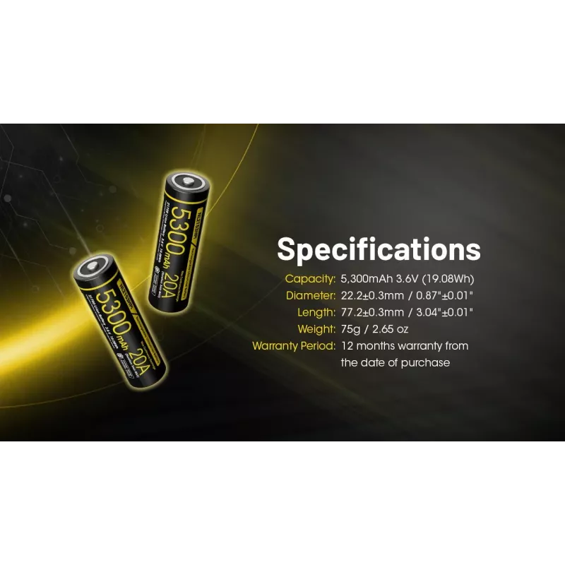 BATERIA RECARREGÁVEL LI-ION 3.6V/NL2153HPI(5300MAH) NITECORE