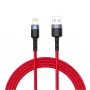 Cabo de dados USB para Lightning Tellur, 3A, 1,2 m, indicador LED, vermelho