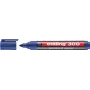 Marcador permanente Edding 300 — tinta azul, ponta 1,5 mm, pack de 10