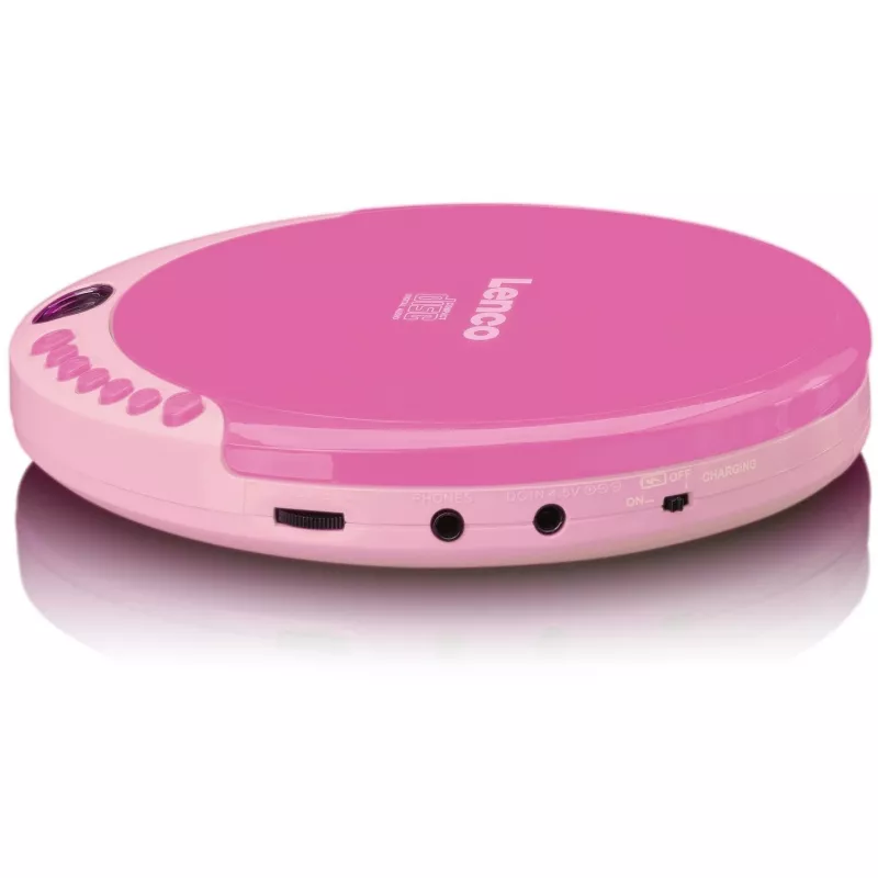 Leitor de CD portátil Lenco CD-011 Rosa