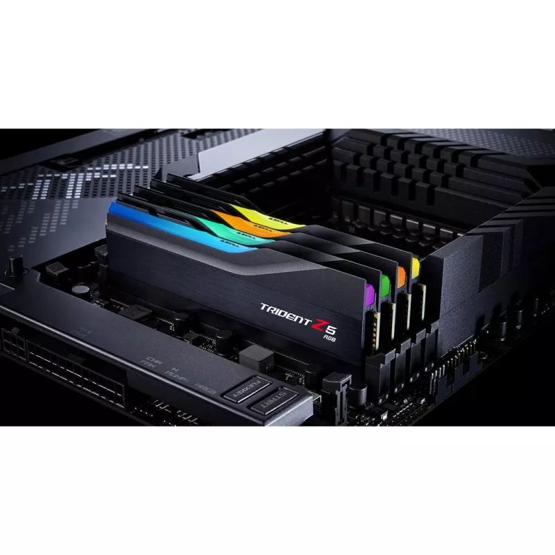 DIMM 32 GB DDR5-6000 (2x 16 GB) Dual-Kit, memória RAM preta, F5-6000J3238F16GX2-TZ5RK, Trident Z5 RGB, INTEL XMP