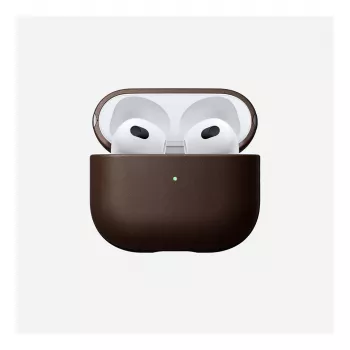 Capa de pele Nomad V3 Rustic Brown para AirPods — proteção em pele para o estojo de carregamento dos AirPods