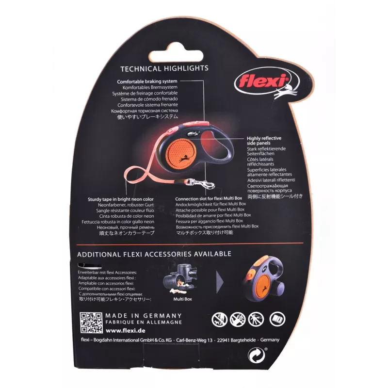 FLEXI novo Neon S - trela retrátil - 5 m
