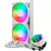 Cooler líquido para CPU Cooler Master MasterLiquid 240 Core II branco — 240 mm, 2 ventoinhas de 120 mm (650–1750 RPM), rolamento de deslizamento