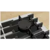 Placa a gás de encastrar Bosch PPP6A2I40, 4 zonas, grelhas em ferro fundido, preta, 590×520×54 mm, controlo por botão rotativo
