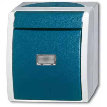 BUSCH JAEGER BJ 2621WGL-53 Botão de pressão com iluminação ocean IP44 cinzento/azul-verde
