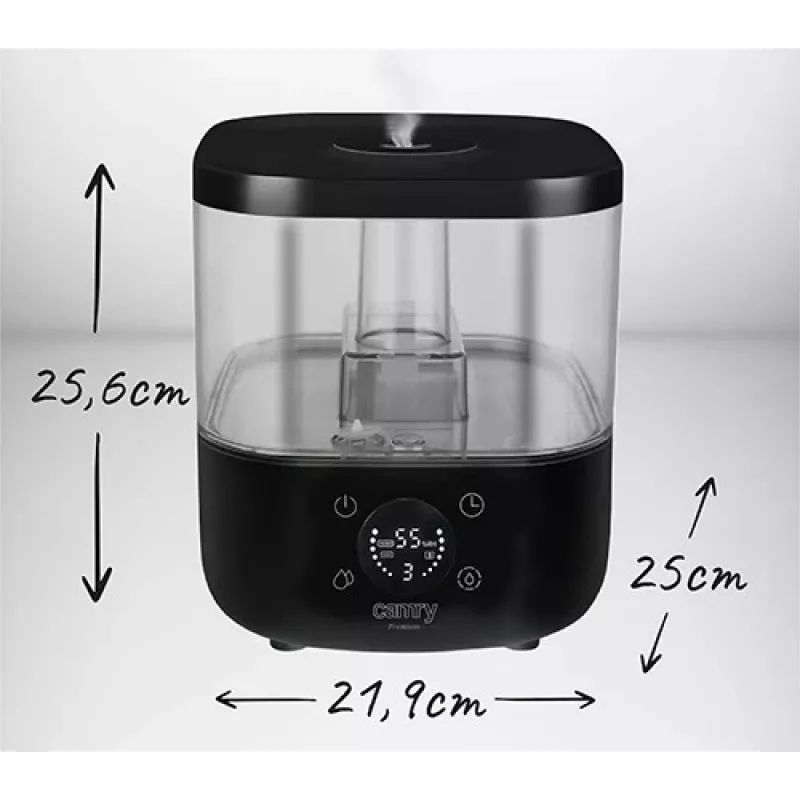 Camry | CR 7973b | Humidificador | 23 W | Capacidade do depósito de água 5 L | Adequado para divisões até 35 m² | Ultrassónico | Potência de humidificação 100-260 ml/h | Preto