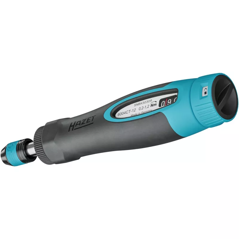Chave de fendas dinamométrica 6004CT-12 (preto/azul, 0,2 - 1,2 Nm, porta-pontas de 1/4, cabo redondo)