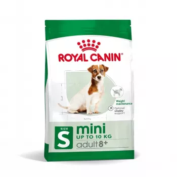 Ração seca para cães Royal Canin Mini Adult 8+ Senior aves e arroz legumes, 8 kg, para raças pequenas (5–10 kg)