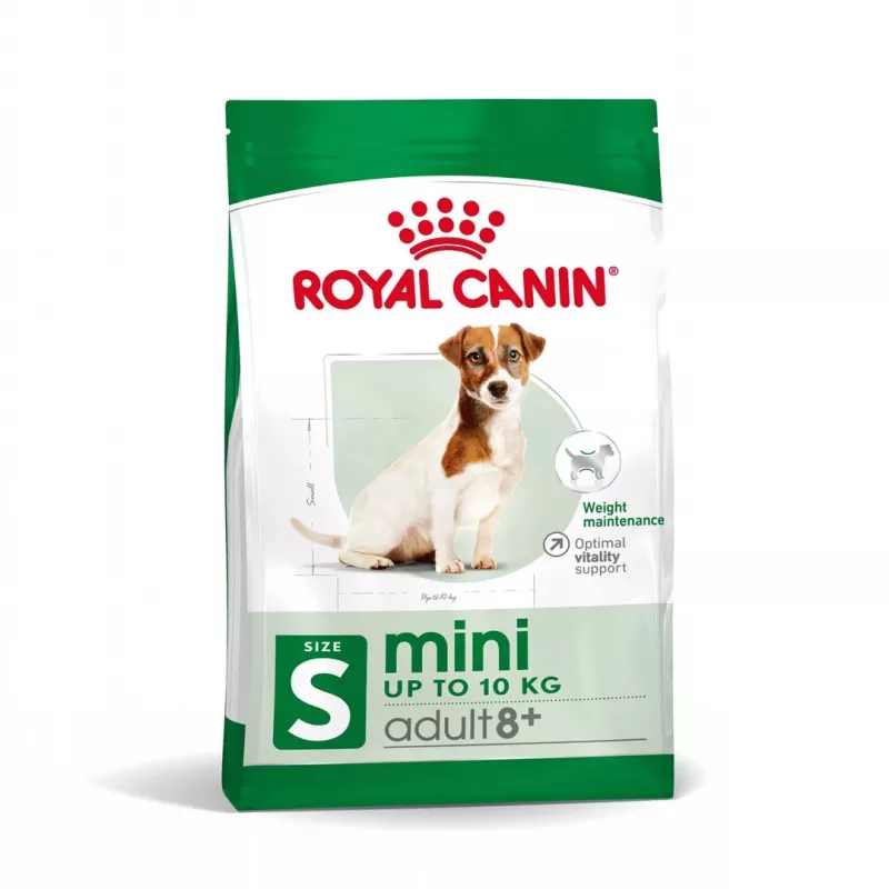 Ração seca para cães Royal Canin Mini Adult 8+ Senior aves e arroz legumes, 8 kg, para raças pequenas (5–10 kg)