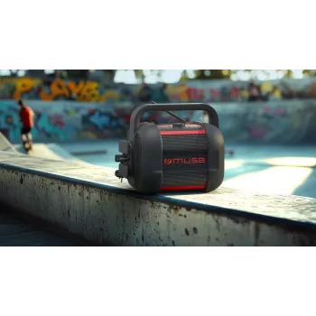 Rádio Bluetooth portátil Muse M-968 BTR — 40 W, NFC, bateria recarregável