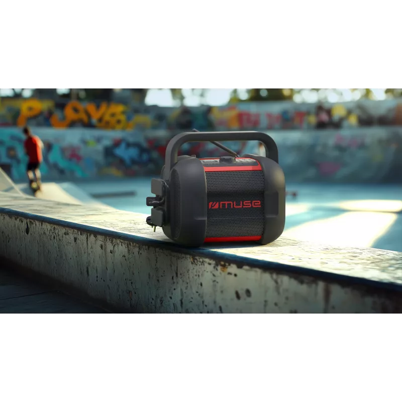 Rádio Bluetooth portátil Muse M-968 BTR — 40 W, NFC, bateria recarregável