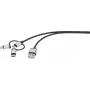 Cabo USB Renkforce USB 2.0 macho USB-A, macho USB-C™, macho USB-Micro-B, macho Apple Lightning 1,00 m cinzento-escuro com revestimento (RF-3335108)