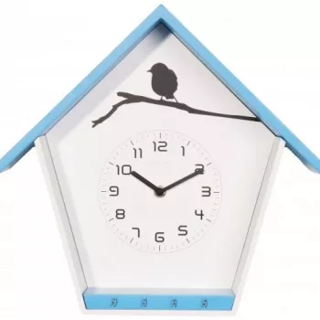 Relógio de parede NeXtime 3109bl Cuckey, 30,5x33x11 cm, azul/branco