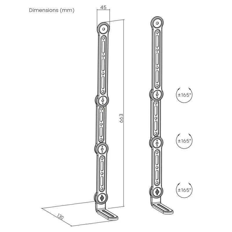 Suporte VESA universal Maclean para barra de som, máx. 15 kg, MC-335