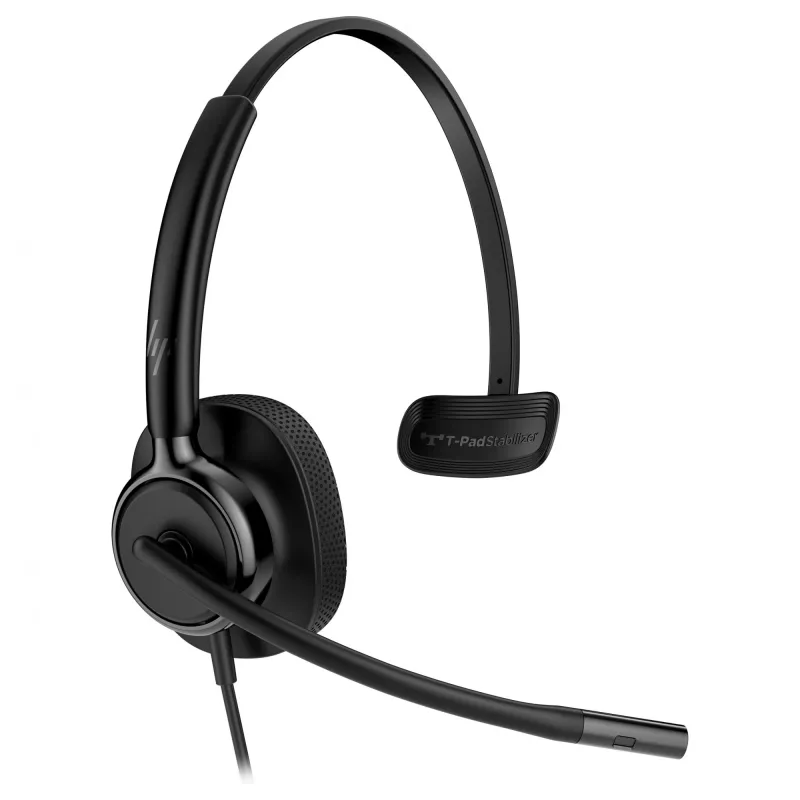 Auscultador USB monaural com fios HP Poly Mission 415 — leve com 99 g, design de uma orelha