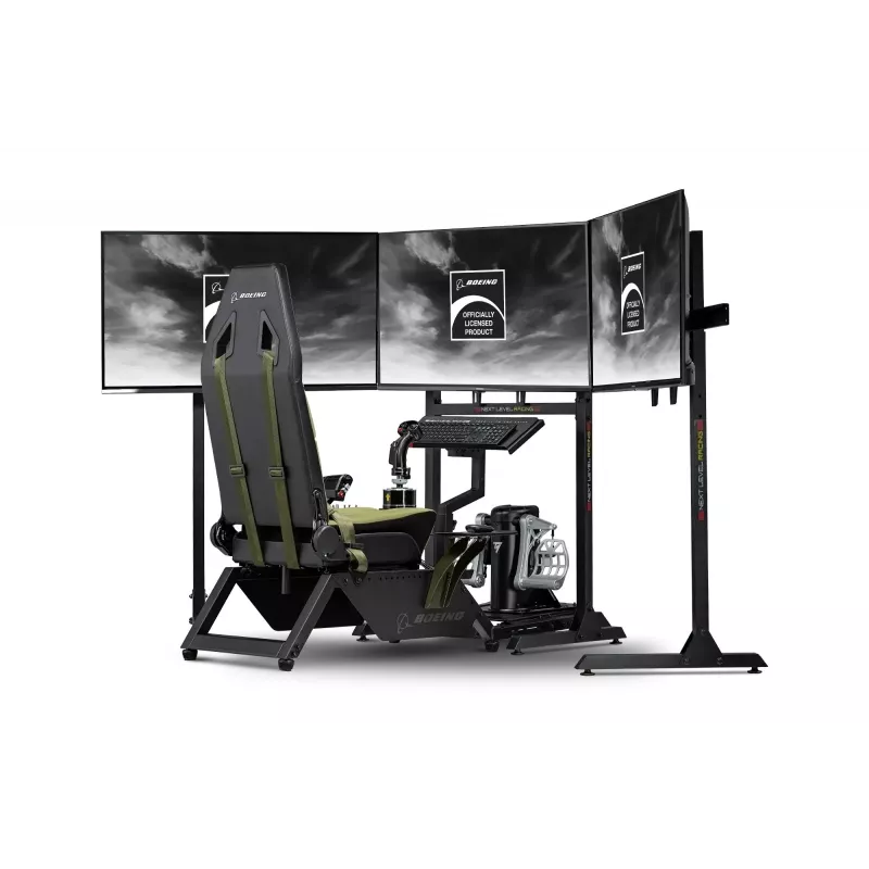 Assento de cockpit Next Level Racing Flight Simulator Boeing Military 396055 — assento especial de simulação de voo, compatível com manípulos de controlo e pedais