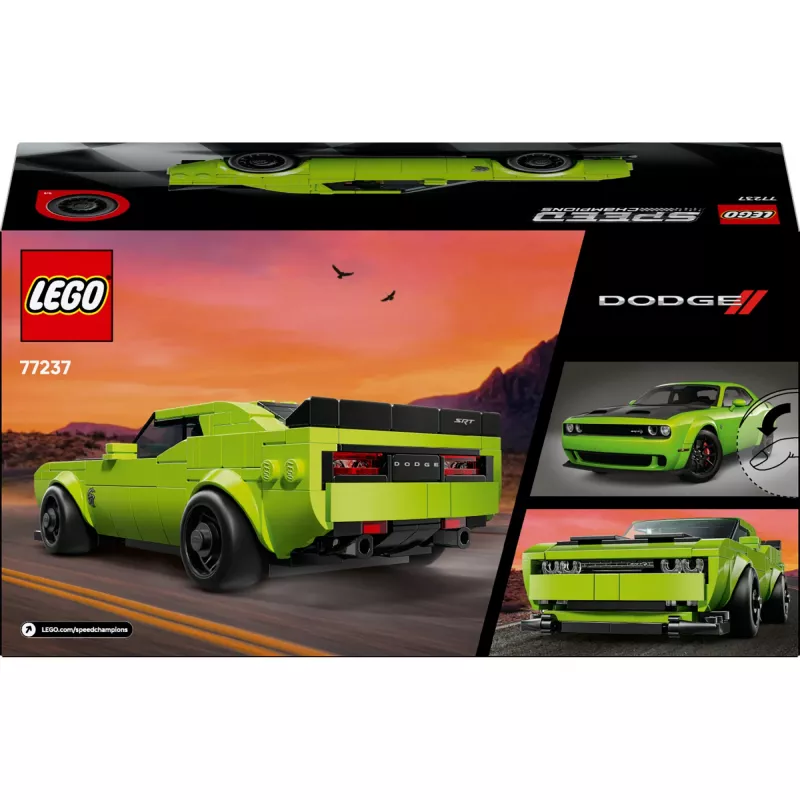 Carro de brinquedo de construção LEGO Speed Champions Dodge Challenger SRT Hellcat 77237 — 390 peças, 1 minifigura, idade recomendada 9+