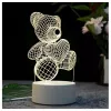 Lâmpada de noite Extralink HOME 3D coração ilusão ótica candeeiro de mesa USB