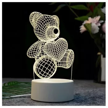 Lâmpada de noite Extralink HOME 3D coração ilusão ótica candeeiro de mesa USB