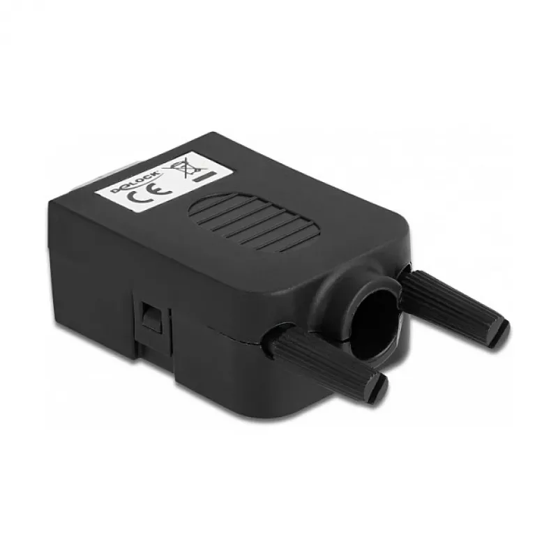 Conector de cabos DeLOCK 66232 Sub-D 9 régua de terminais de 10 polos preto