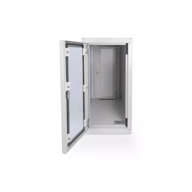 Caixa de computador Digitus com porta de vidro, com rodas, com fechadura, com ranhuras de ventilação