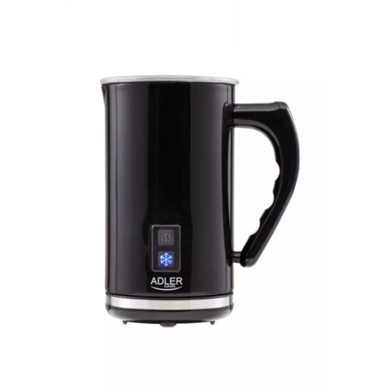 Espumador/aquecedor de leite automático Adler AD 4478 — recipiente em aço inoxidável, capacidade 240 ml, 500 W, quente e frio