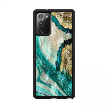 Capa de proteção iKins para Samsung Galaxy Note 20 — design Aqua Agate