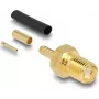 Conector fêmea SMA de cravar DELOCK 91783 para cabo coaxial RG‑174/RG‑316 com tubo termorretrátil