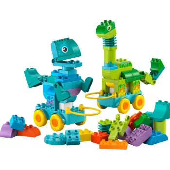 Brinquedo de construção LEGO DUPLO 10451 Dinossauros sobre Rodas conjunto 3-em-1, 108 peças, idade 3+, altura 220 mm