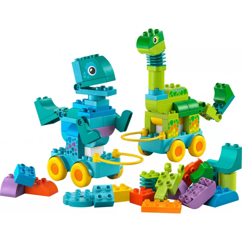 Brinquedo de construção LEGO DUPLO 10451 Dinossauros sobre Rodas conjunto 3-em-1, 108 peças, idade 3+, altura 220 mm
