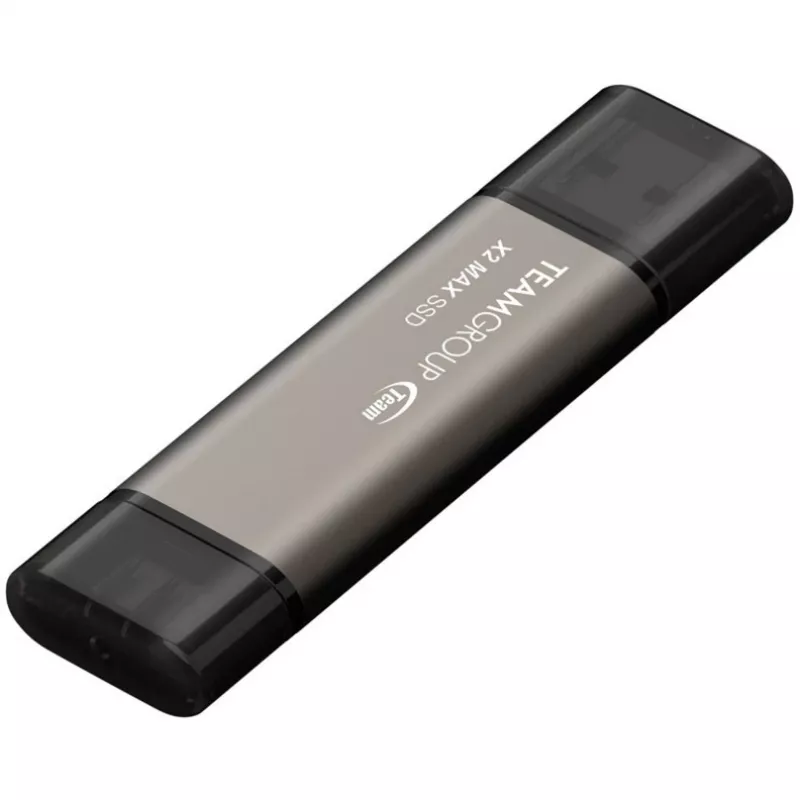 TeamGroup X2 MAX pen USB dual USB-A/USB-C de 1 TB, USB 3.2 Gen 2, titânio/preto