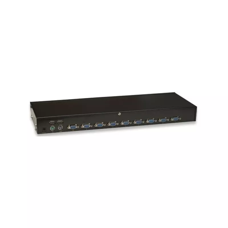 Comutador KVM Intellinet 8 portas para rack, combo USB + PS/2, On-Screen-Display, cabos incluídos (ficha europeia de 2 pinos)