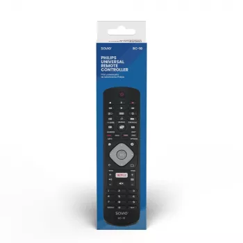 Comando à distância SAVIO RC-10 para TV Philips, IR sem fios, preto, entrada por botões
