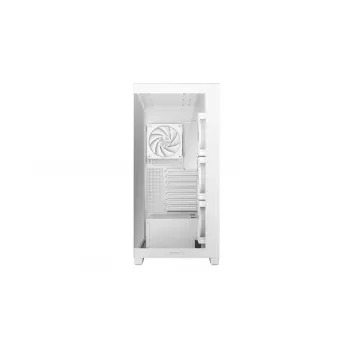 Caixa para PC DeepCool CG580 4F V2 Midi Tower branca — ATX, vidro temperado, 3 ventoinhas laterais de 120 mm, suporte para radiador lateral de 360 mm