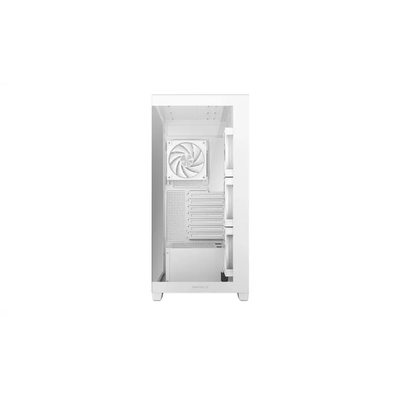 Caixa para PC DeepCool CG580 4F V2 Midi Tower branca — ATX, vidro temperado, 3 ventoinhas laterais de 120 mm, suporte para radiador lateral de 360 mm