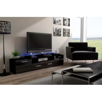 Suporte de TV para cama EVORA 200 preto/preto brilhante