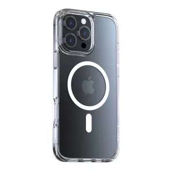 Capa protetora transparente Torras Diamond-Mag para iPhone 16 Pro, fixação magnética compatível com MagSafe, ajuste fino
