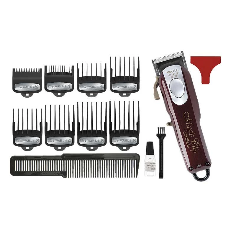 Máquina de cortar cabelo Wahl Cordless Magic Clip Burgundy 0,8–2,5 mm