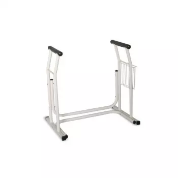 Assento de sanita SUNDO 15800 com porta-jornais, estrutura de aço, antiderrapante, 114 kg máx., 485×665×755 mm