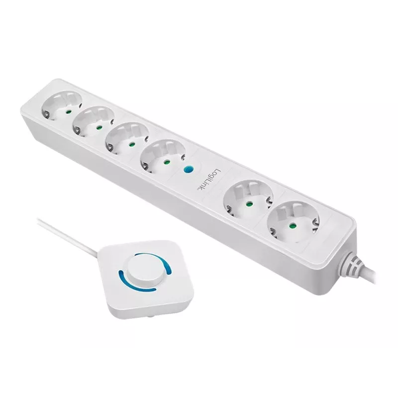 Extensão de alimentação LogiLink LPS271 1.5m 6 tomadas AC interior branco