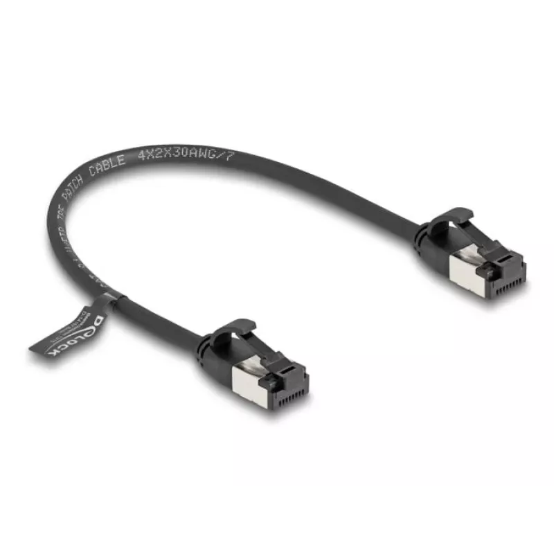 Cabo de rede DeLOCK cabo RJ45 macho para macho Cat.8.1 0,25 m preto