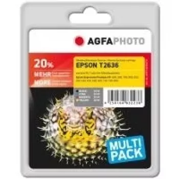 Conjunto de tinteiros AgfaPhoto APET263SETD — preto 14 ml, ciano/magenta/amarelo 12 ml, alcance 2600 páginas (cor)