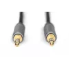 Cabo de áudio Digitus 3,5 mm jack para 3,5 mm jack, 1,8 m, preto