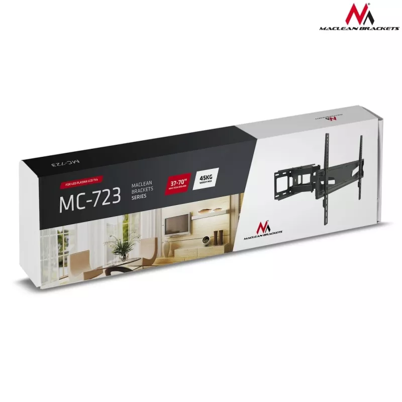 Maclean MC-723 B - suporte de parede para ecrã 37-70, 600x400 VESA, para máx. 40 kg, preto
