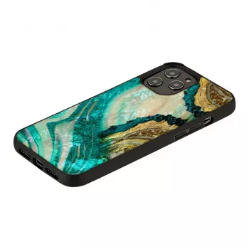 Capa de proteção iKins para Apple iPhone 12 Pro Max – design ágata aqua