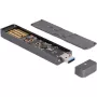 Delock - Caixa para armazenamento - caixa externa para SSD M.2 NVMe PCIe ou SSD SATA com ficha USB 10 Gbps Type-A - M.2 - cartão M.2 NVMe / SATA 6Gb/s - USB