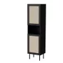Armário de arrumação Cama Meble JUTA 50×39,5×190 cm, de chão encostado à parede, preto com acabamento Linol Calabria