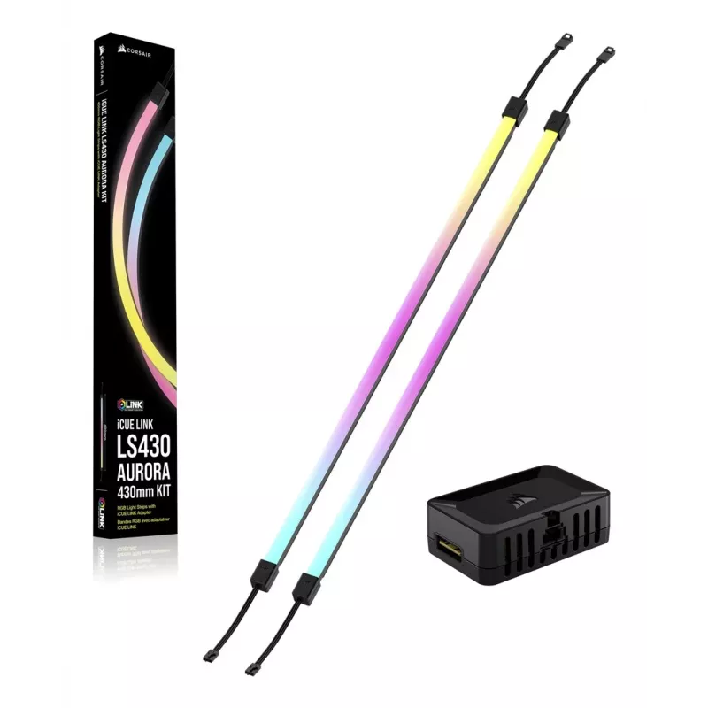 Corsair iCUE LINK LS430 Aurora RGB kit de faixa de luz, 430 mm, preto