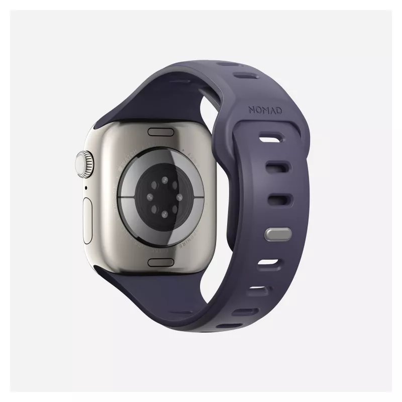 Pulseira Nomad Tempo Band lilás de borracha, compatível com smartwatch, 18 mm de largura, pulso 135–175 mm